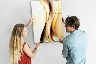 Magnettafel zum Schreiben mit Motiv Goldene Wellen Abstraktion
