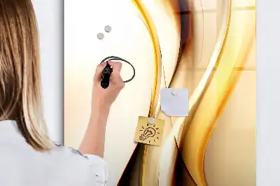 Magnettafel zum Schreiben mit Motiv Goldene Wellen Abstraktion