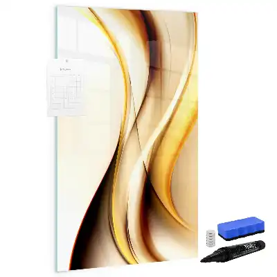 Magnettafel zum Schreiben mit Motiv Goldene Wellen Abstraktion