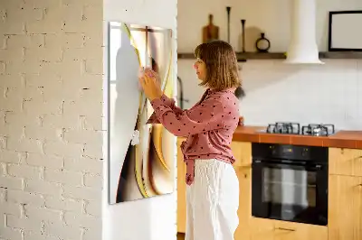 Magnettafel zum Schreiben mit Motiv Goldene Wellen Abstraktion