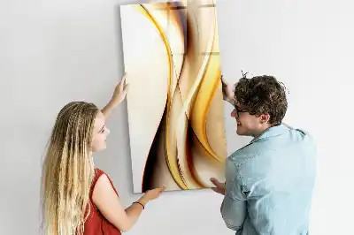 Magnettafel zum Schreiben mit Motiv Goldene Wellen Abstraktion