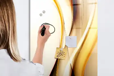 Magnettafel zum Schreiben mit Motiv Goldene Wellen Abstraktion