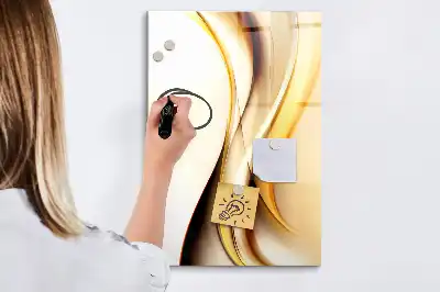 Magnettafel zum Schreiben mit Motiv Goldene Wellen Abstraktion