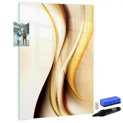 Magnettafel zum Schreiben mit Motiv Goldene Wellen Abstraktion