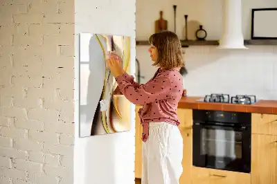 Magnettafel zum Schreiben mit Motiv Goldene Wellen Abstraktion