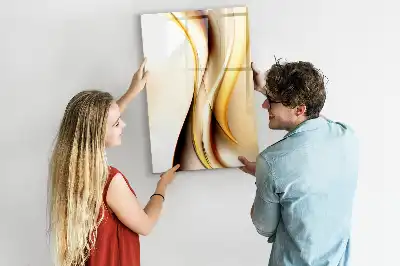 Magnettafel zum Schreiben mit Motiv Goldene Wellen Abstraktion