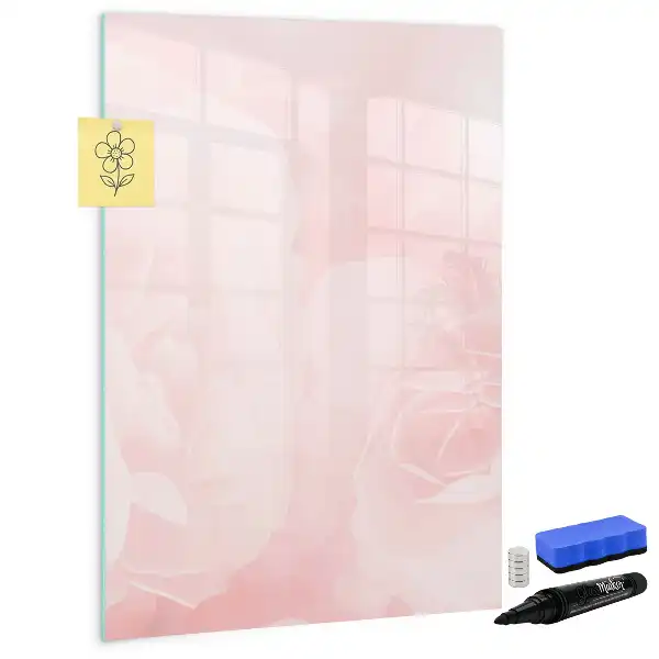 Magnettafel beschreibbar mit Rosen-Motiv