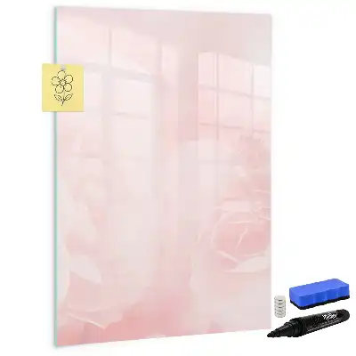 Magnettafel beschreibbar mit Rosen-Motiv