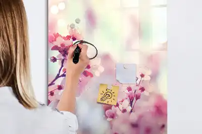Magnettafel zum Beschreiben mit Frühlingsblumen-Motiv