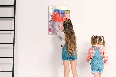 Magnettafel zum Beschreiben mit Frühlingsblumen-Motiv