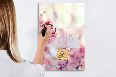 Magnettafel zum Beschreiben mit Frühlingsblumen-Motiv