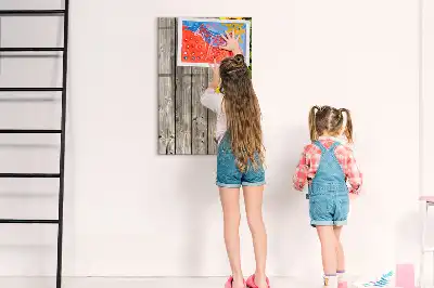 Magnettafel beschreibbar Motiv Sonnenblumen auf Holzoptik