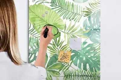 Magnettafel zum Schreiben mit Aquarell-Blättern Motiv