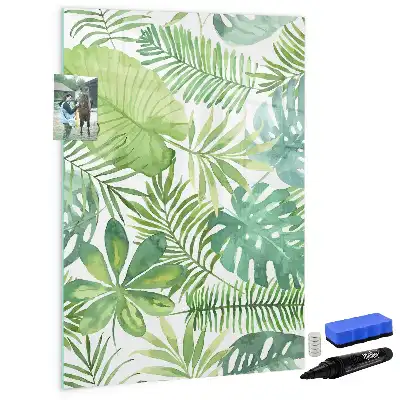 Magnettafel zum Schreiben mit Aquarell-Blättern Motiv