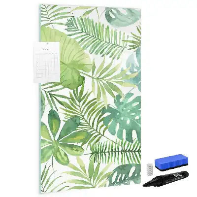 Magnettafel zum Schreiben mit Aquarell-Blättern Motiv