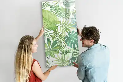Magnettafel zum Schreiben mit Aquarell-Blättern Motiv