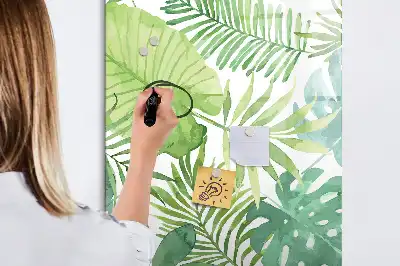 Magnettafel zum Schreiben mit Aquarell-Blättern Motiv