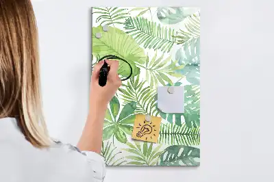 Magnettafel zum Schreiben mit Aquarell-Blättern Motiv