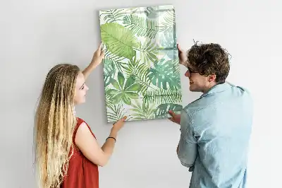 Magnettafel zum Schreiben mit Aquarell-Blättern Motiv