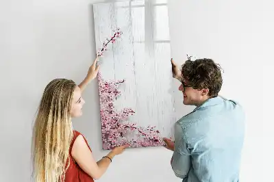 Magnettafel zum Schreiben mit Motiv Blumen auf Holz