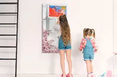 Magnettafel zum Schreiben mit Motiv Blumen auf Holz