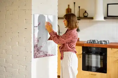 Magnettafel zum Schreiben mit Motiv Blumen auf Holz