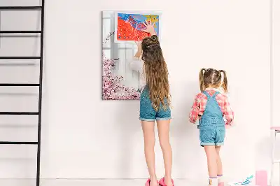 Magnettafel zum Schreiben mit Motiv Blumen auf Holz