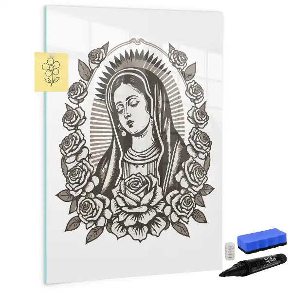 Magnettafel Unsere Liebe Frau von Guadalupe zum Beschreiben mit dem Motiv der Gottesmutter von Guadalupe