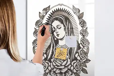Magnettafel Unsere Liebe Frau von Guadalupe zum Beschreiben mit dem Motiv der Gottesmutter von Guadalupe
