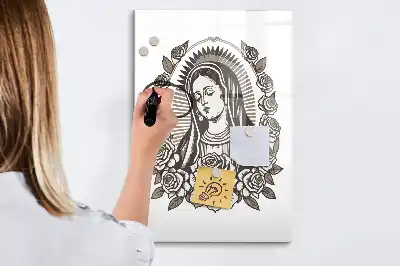 Magnettafel Unsere Liebe Frau von Guadalupe zum Beschreiben mit dem Motiv der Gottesmutter von Guadalupe