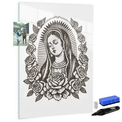 Magnettafel Unsere Liebe Frau von Guadalupe zum Beschreiben mit dem Motiv der Gottesmutter von Guadalupe