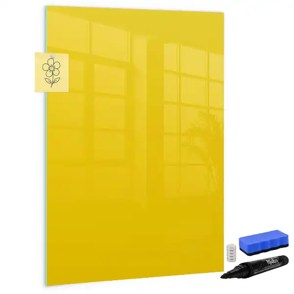 Beschreibbare Magnettafel in Hellgelb