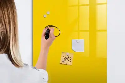 Beschreibbare Magnettafel in Hellgelb