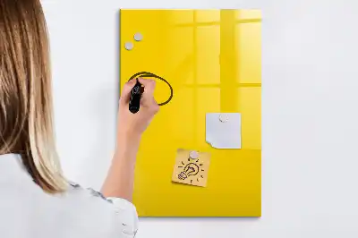Beschreibbare Magnettafel in Hellgelb