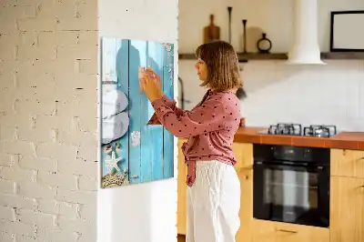 Beschreibbare Magnettafel in blauem Strandbrett-Design
