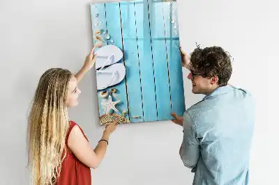 Beschreibbare Magnettafel in blauem Strandbrett-Design