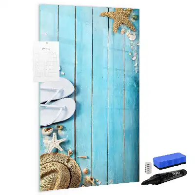 Beschreibbare Magnettafel in blauem Strandbrett-Design