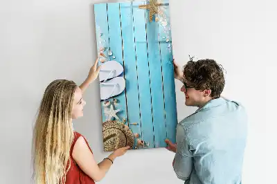 Beschreibbare Magnettafel in blauem Strandbrett-Design