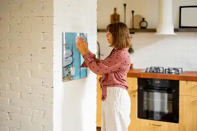 Beschreibbare Magnettafel in blauem Strandbrett-Design