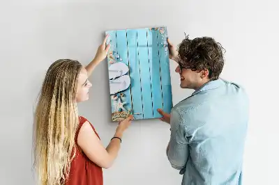 Beschreibbare Magnettafel in blauem Strandbrett-Design