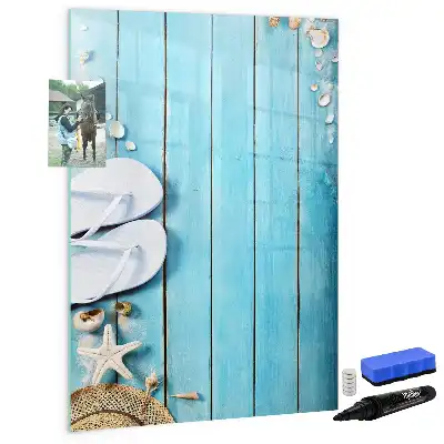 Beschreibbare Magnettafel in blauem Strandbrett-Design