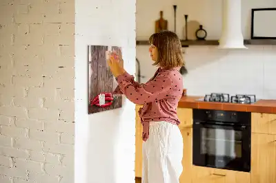 Magnettafel zum Beschreiben mit Motiv Chilis auf Holzbrett
