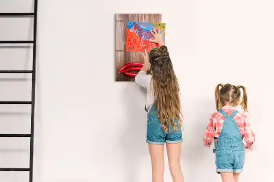Magnettafel zum Beschreiben mit Motiv Chilis auf Holzbrett