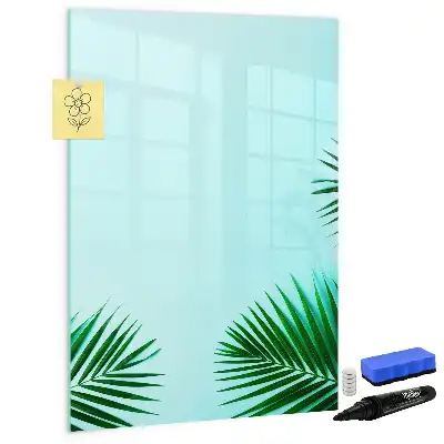 Magnettafel beschreibbar mit Motiv exotische Blätter