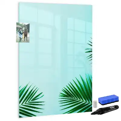 Magnettafel beschreibbar mit Motiv exotische Blätter