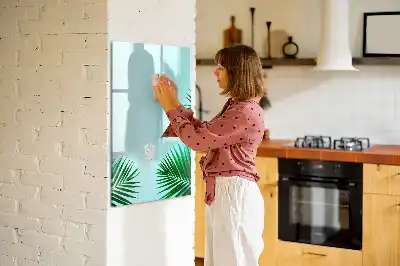 Magnettafel beschreibbar mit Motiv exotische Blätter