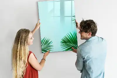 Magnettafel beschreibbar mit Motiv exotische Blätter