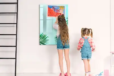 Magnettafel beschreibbar mit Motiv exotische Blätter