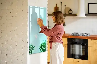Magnettafel beschreibbar mit Motiv exotische Blätter