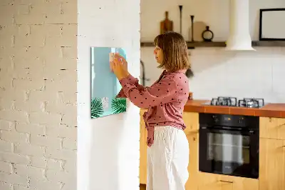 Magnettafel beschreibbar mit Motiv exotische Blätter